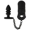 Cock Cage with Butt Plug Black Velvets Black Cock Cage with Butt Plug Black Velvets Black