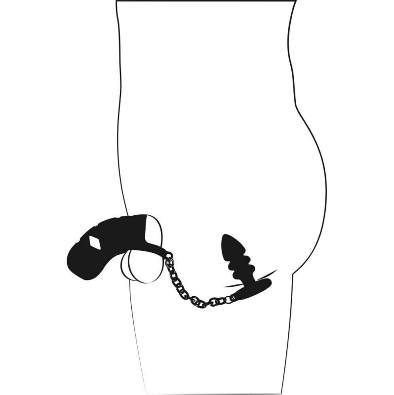 Cock Cage with Butt Plug Black Velvets Black