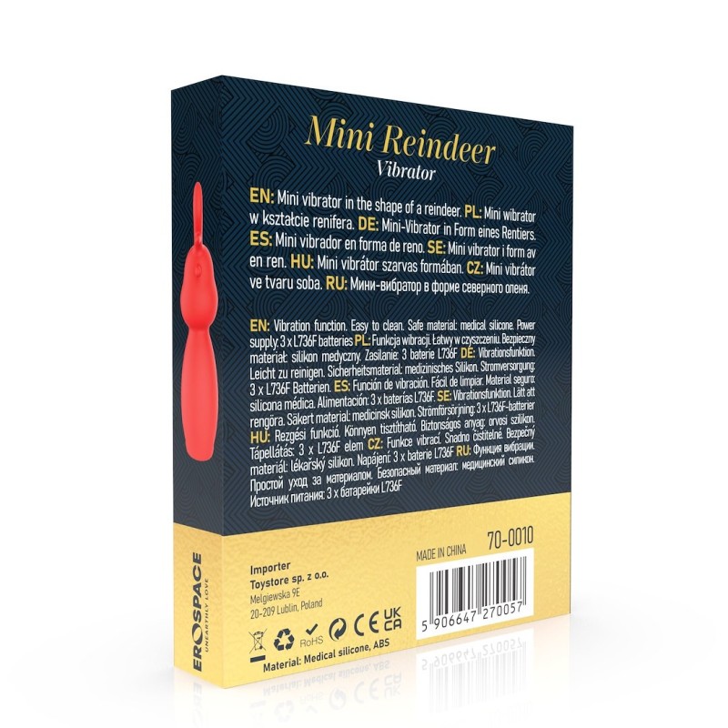 Bullet Vibrator Erospace Sweet Play Reindeer Red Erospace Bullet Vibrator Erospace Sweet Play Reindeer Red Bullet