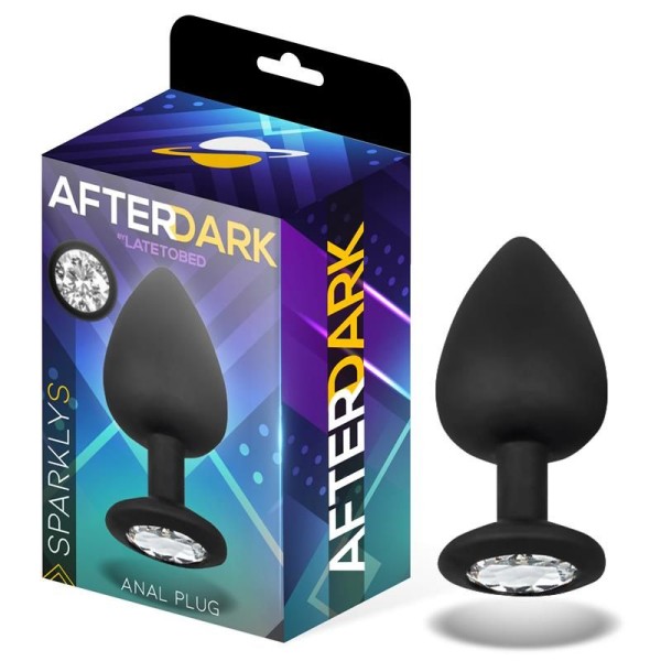 Πρωκτική Σφήνα Με Κόσμημα AfterDark Sparkly S 7.5cm Μαύρη
