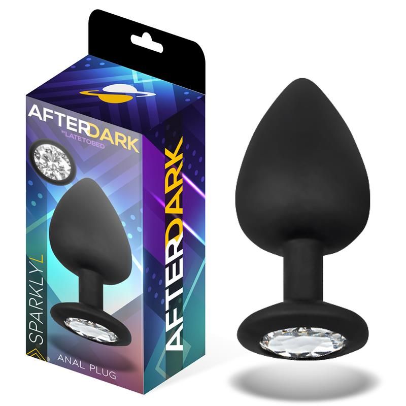 Afterdark Πρωκτική Σφήνα Με Κόσμημα AfterDark Sparkly L 9.5cm Μαύρη Σφήνες χωρίς δόνηση