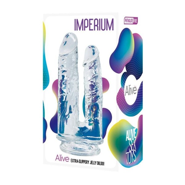 Διπλό Dildo Alive Jelly 14cm Διάφανο