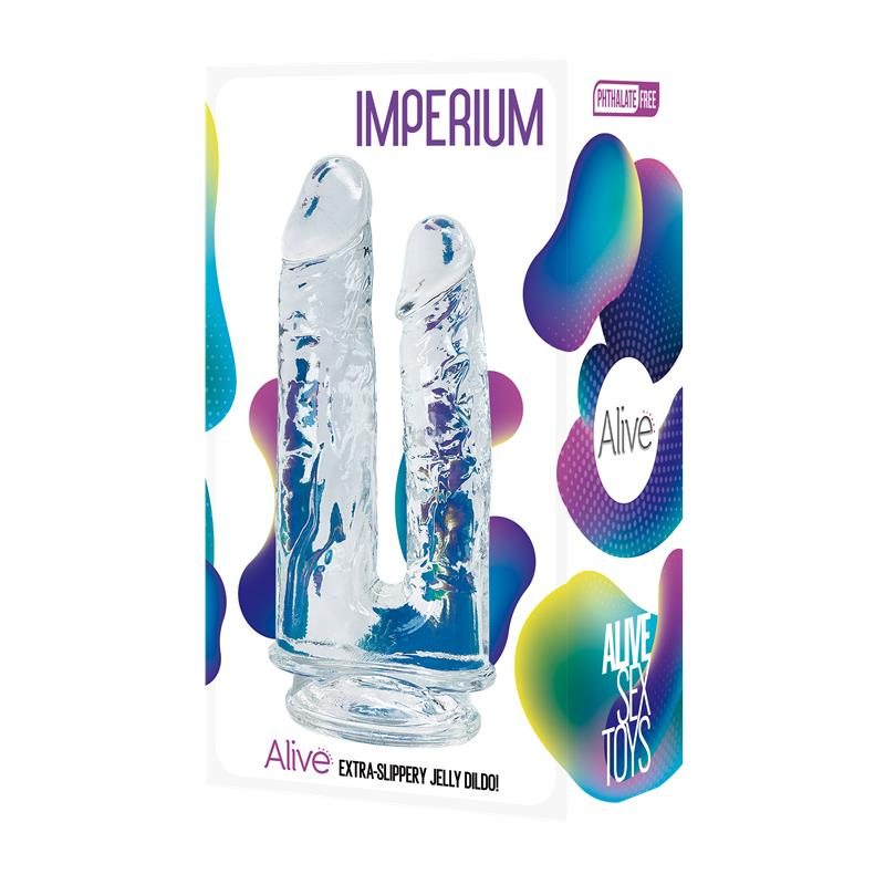 Alive Διπλό Dildo Alive Jelly 14cm Διάφανο Διπλά
