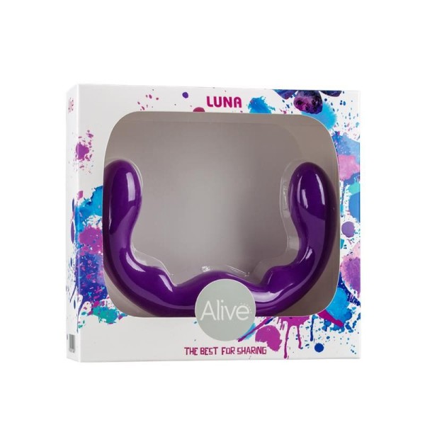 Διπλό Dildo Alive Luna 25cm Μοβ