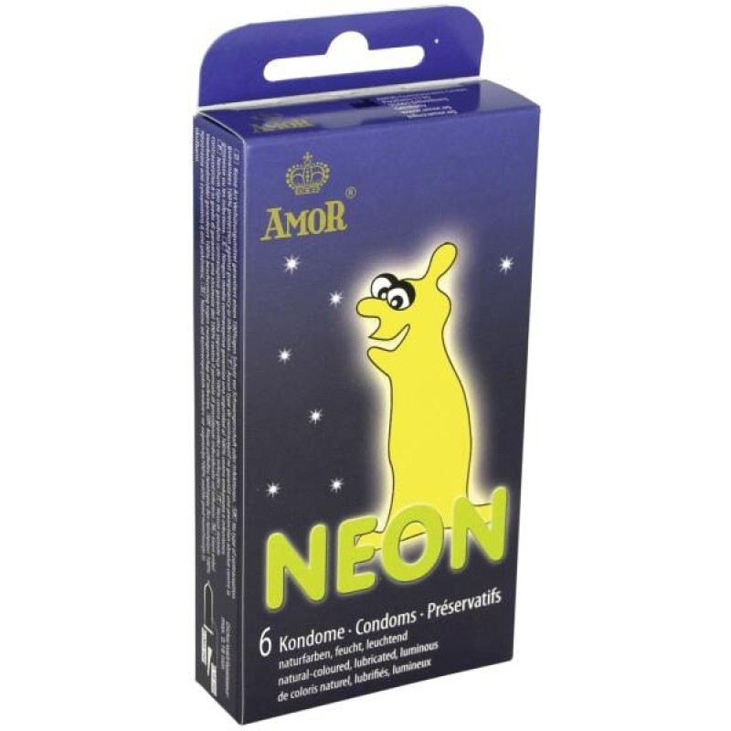 Amor Προφυλακτικά Φωσφωριζέ Amor Neon 6τμχ Προφυλακτικά