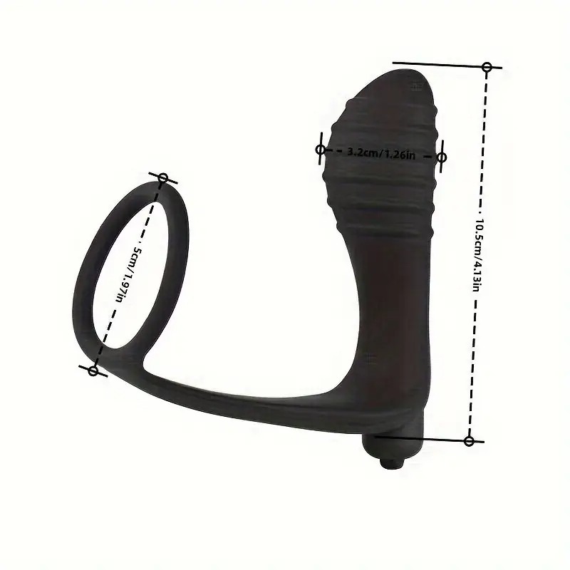 Love Market Cockring with Vibrating Plug Love Market Black Prostate Stimulators