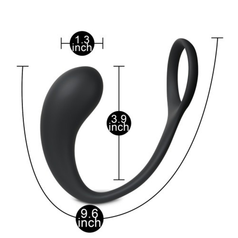 Love Market Cockring Plug Love Market Black Prostate Stimulators