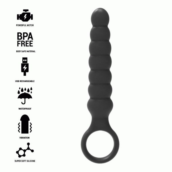 Powerful Anal Beads Black&Silver Bob Black