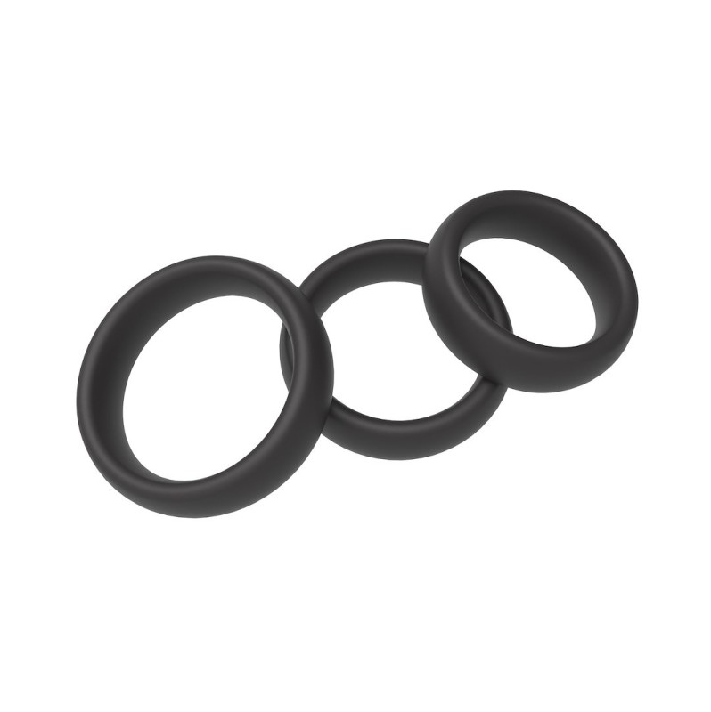 Three Size Cock Ring Set Erospace B9 Black