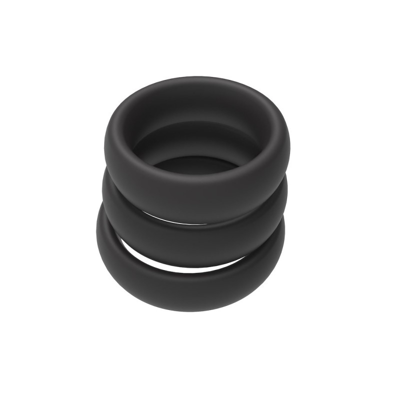 Erospace Three Size Cock Ring Set Erospace B9 Black Cock Rings