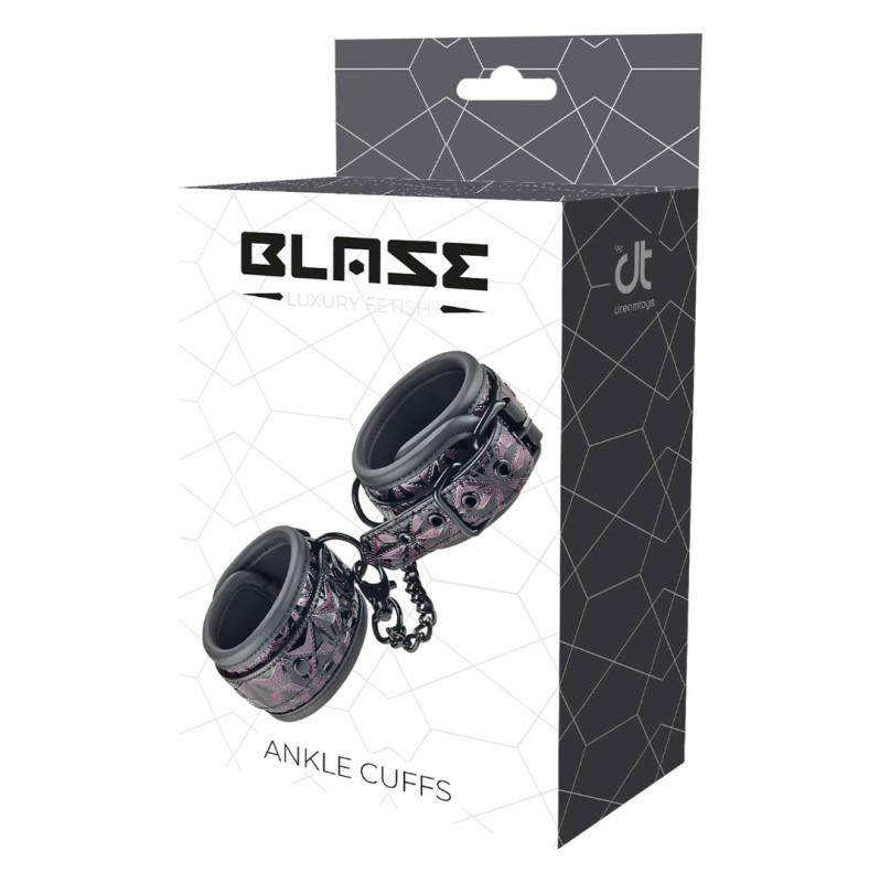 Leather Ankle Cuffs Blaze Purple