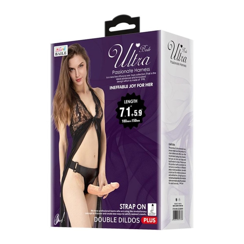 Διπλό Strap-on Ineffable Joy For Her Baile Μπεζ