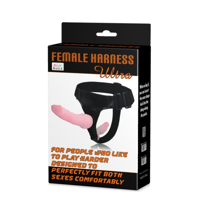 Διπλό Strap-on Ultra Female Harness Baile Μπεζ