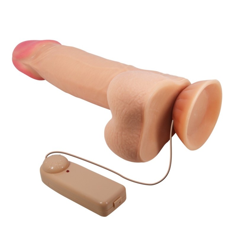 Realistic Vibrator Baile Sliding Skin With Suction Cup 21cm Nude