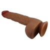 Realistic Vibrator Beautiful Wilks With Suction Cup Thrusting&Rotating 25cm Brown