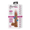 Realistic Vibrator Beautiful Abel With Suction Cup Thrusting&Rotating 21cm Brown