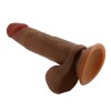 Realistic Vibrator Beautiful Abel With Suction Cup Thrusting&Rotating 21cm Brown