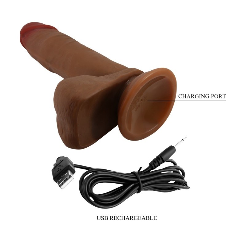 Baile Realistic Vibrator Beautiful Abel With Suction Cup Thrusting & Rotating 21cm Brown Realistic