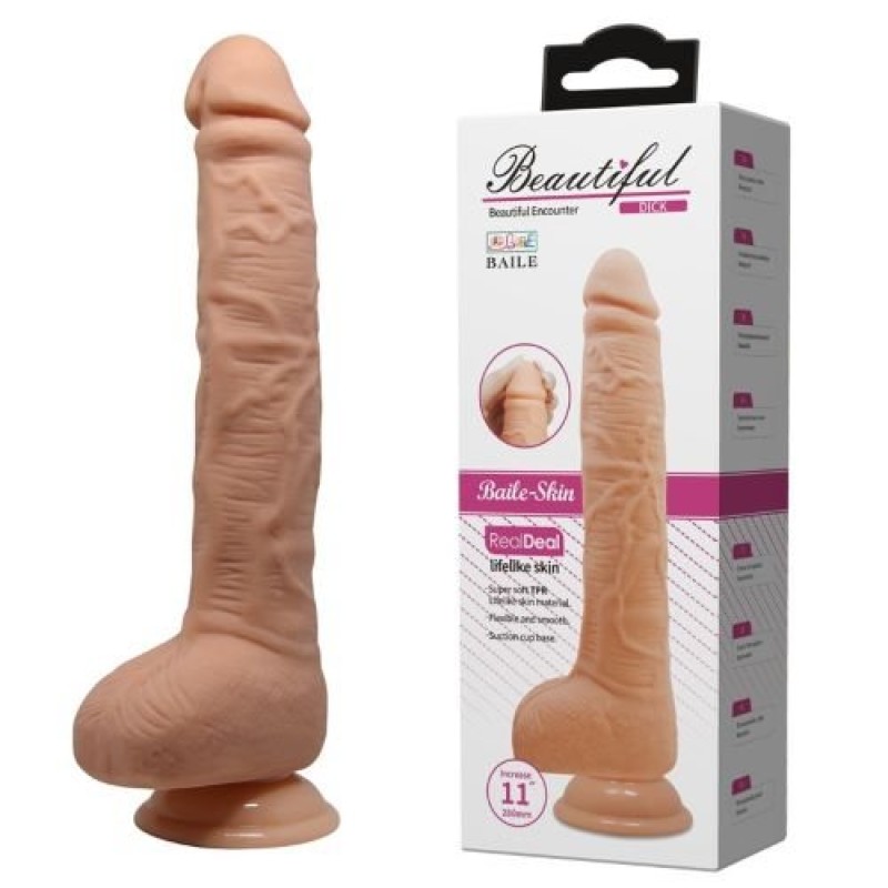 Baile Ρεαλιστικό Dildo Beautiful Dick 28cm Μπεζ Ρεαλιστικά