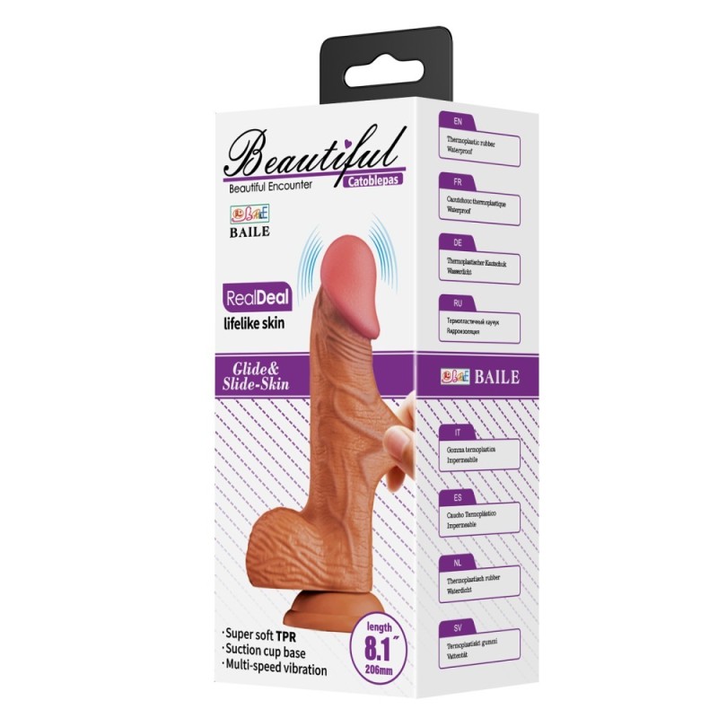 Realistic Vibrator Beautiful Catoblepas With Suction Cup 20.6cm Brown Baile Realistic Vibrator Beautiful Catoblepas With Suction Cup 20.6cm Brown Realistic