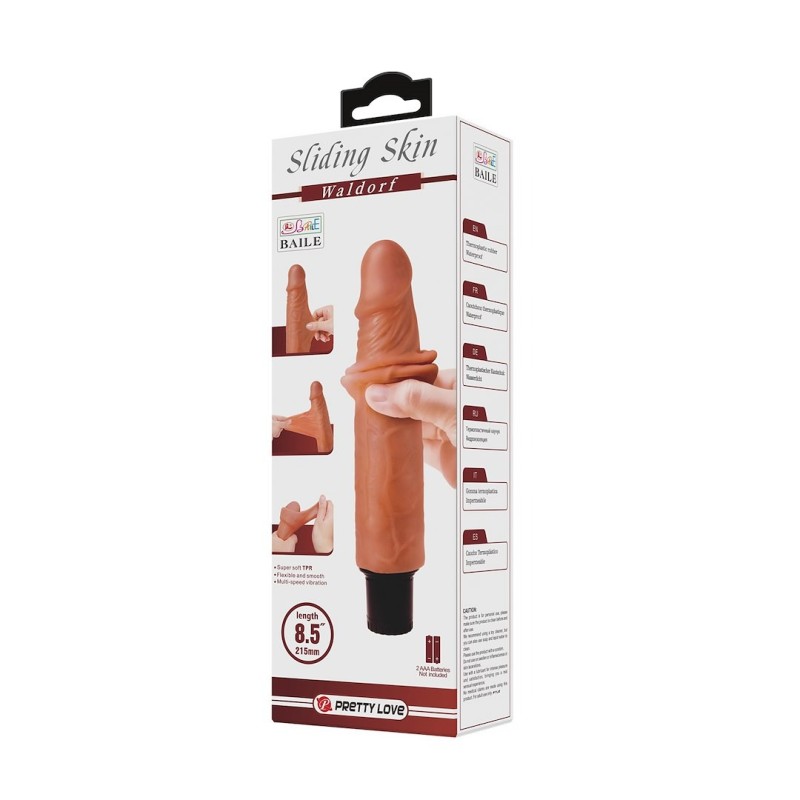 Pretty Love Realistic Vibrator  Sliding Skin Pretty Love Waldorf 21.5cm Brown Realistic