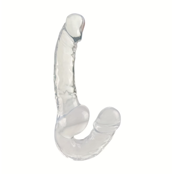 Διπλό Strap-on Dildo Love Market Διαφανές