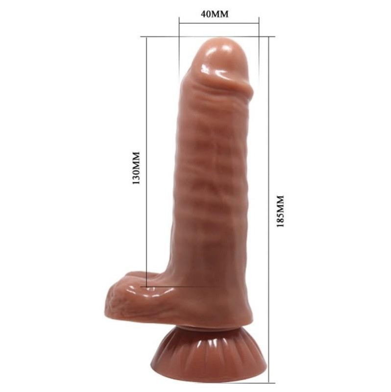 Realistic Dildo Beautiful Baron 18.5cm Brown