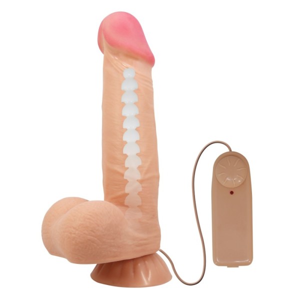 Realistic Vibrator Baile Sliding Skin With Suction Cup 21.8cm Nude