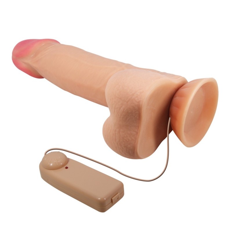 Realistic Vibrator Baile Sliding Skin With Suction Cup 21.8cm Nude