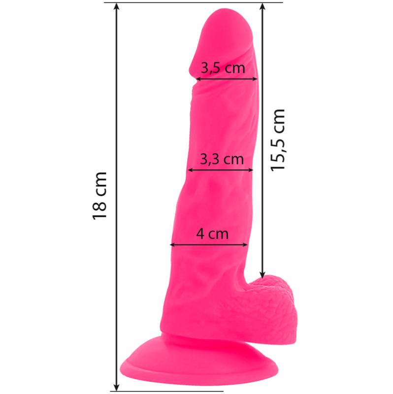 Realistic Vibrator Diversia With Suction Cup 18cm Pink