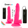 Realistic Vibrator Diversia With Suction Cup 18cm Pink