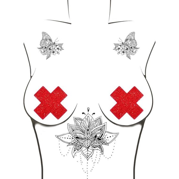 Nipple Stickers Modern Ocean X Factor Red Nipple Stickers Modern Ocean X Factor Red