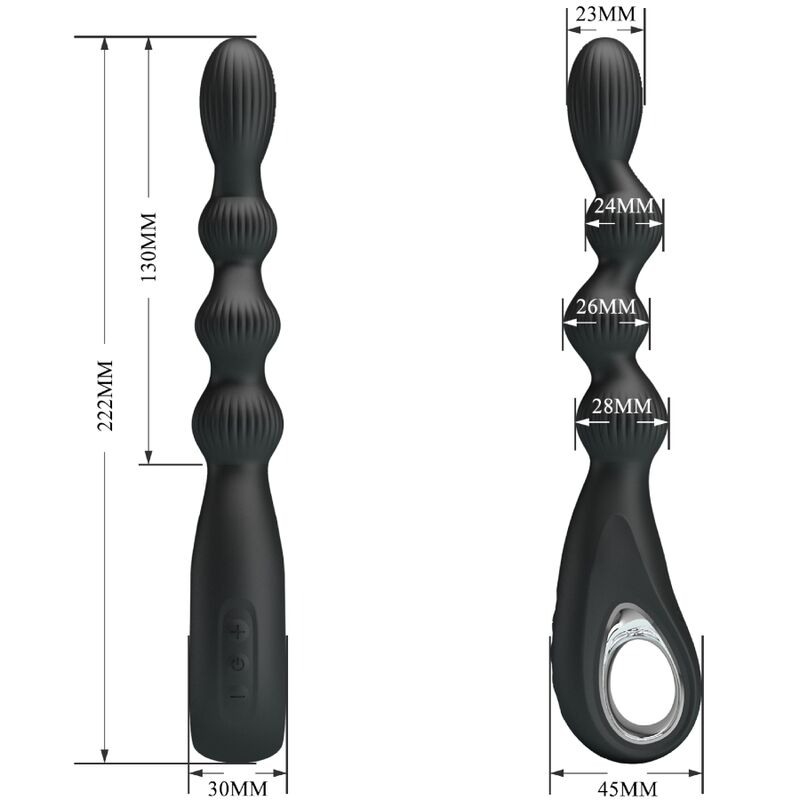 Pretty Love Powerful Anal Beads Pretty Love Federer Black Vibrators