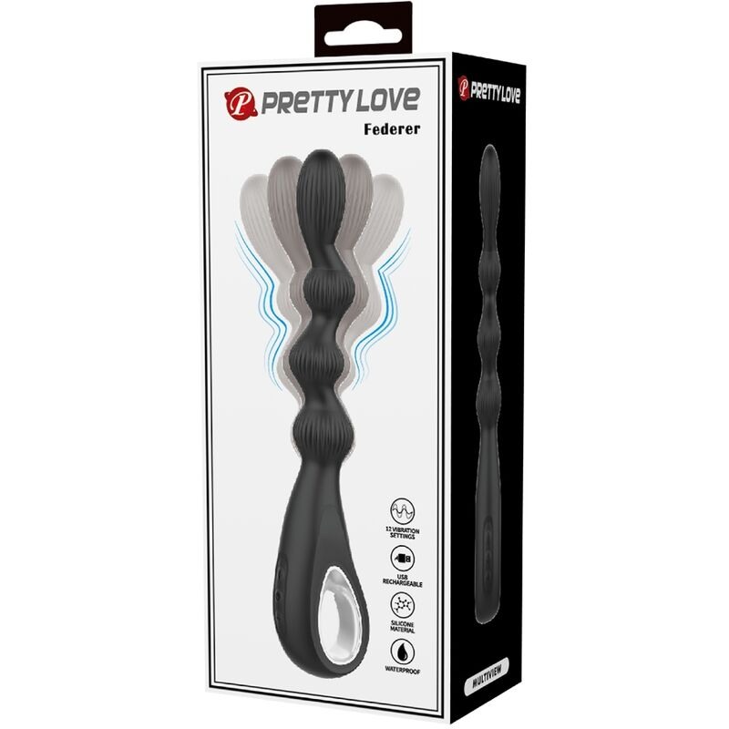 Pretty Love Powerful Anal Beads Pretty Love Federer Black Vibrators