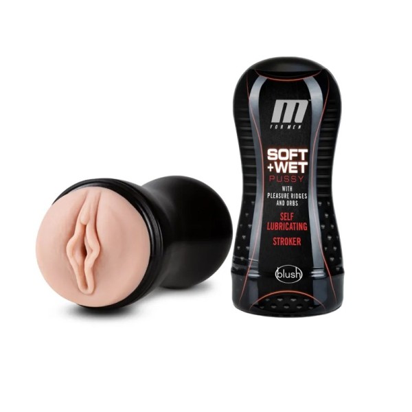 Vagina Stroker with Ridges and Orbs Blush Soft And Wet Pussy Nude