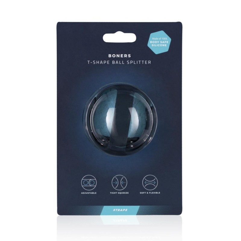 Boners Silicone Cock Ring And Ball Splitter Boners T-Shape Grey Cock Rings
