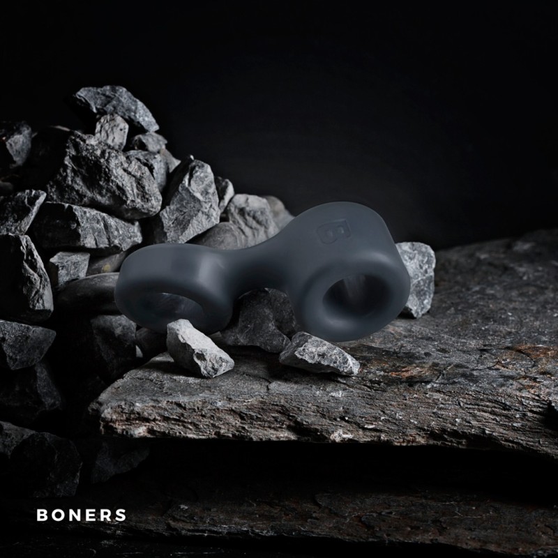 Boners Cock Ring And Ball Stretcher Boners Grey Cock Rings