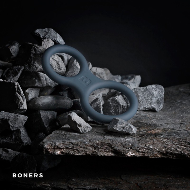 Boners Δαχτυλίδι ΣΙλικόνης Πέους και Όρχεων Boners Γκρι Δαχτυλίδια Πέους