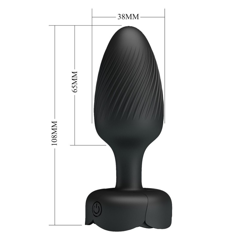 Vibrating Butt Plug With LED Pretty Love Varian Black