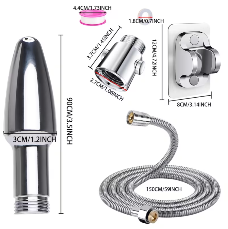 Anal Douche Set Love Market Silver
