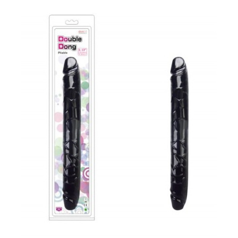 Charmly Toy Double Dildo Charmly Toy Pliable 33cm Black Double