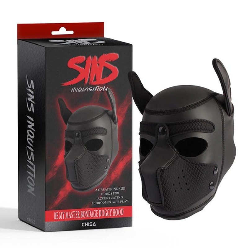 Chisa Μάσκα Bondage Chisa Doggy Hood Μαύρη Μάσκες full face