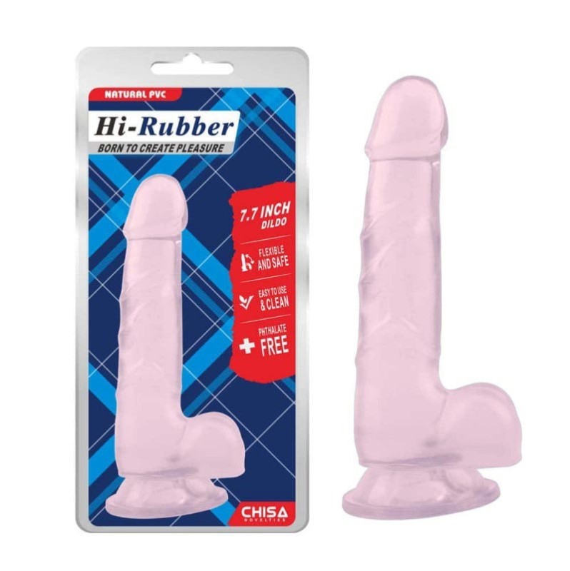 Jelly Dildo Chisa Hi-Rubber 19.5cm Baby Pink