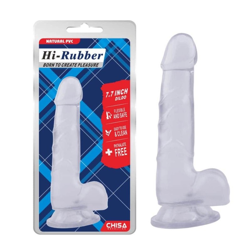 Jelly Dildo Chisa Hi-Rubber 19.5cm Clear