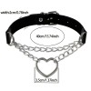 Love Market Collar with Double Chain Heart Black Collars