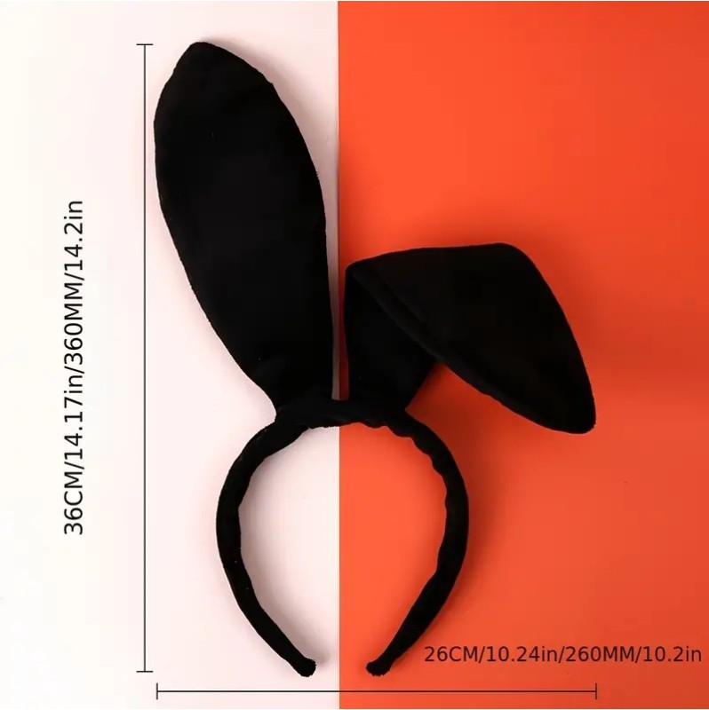 Headband with Bunny Ears Black