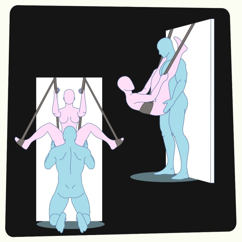 Crushious Κούνια Πόρτας Crushious Deluxe Sex Door Μαύρη Δεσίματα