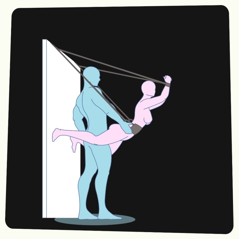 Crushious Κούνια Πόρτας Crushious Deluxe Sex Door Μαύρη Δεσίματα