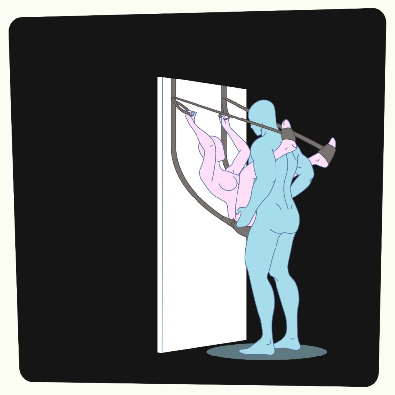Crushious Κούνια Πόρτας Crushious Deluxe Sex Door Μαύρη Δεσίματα