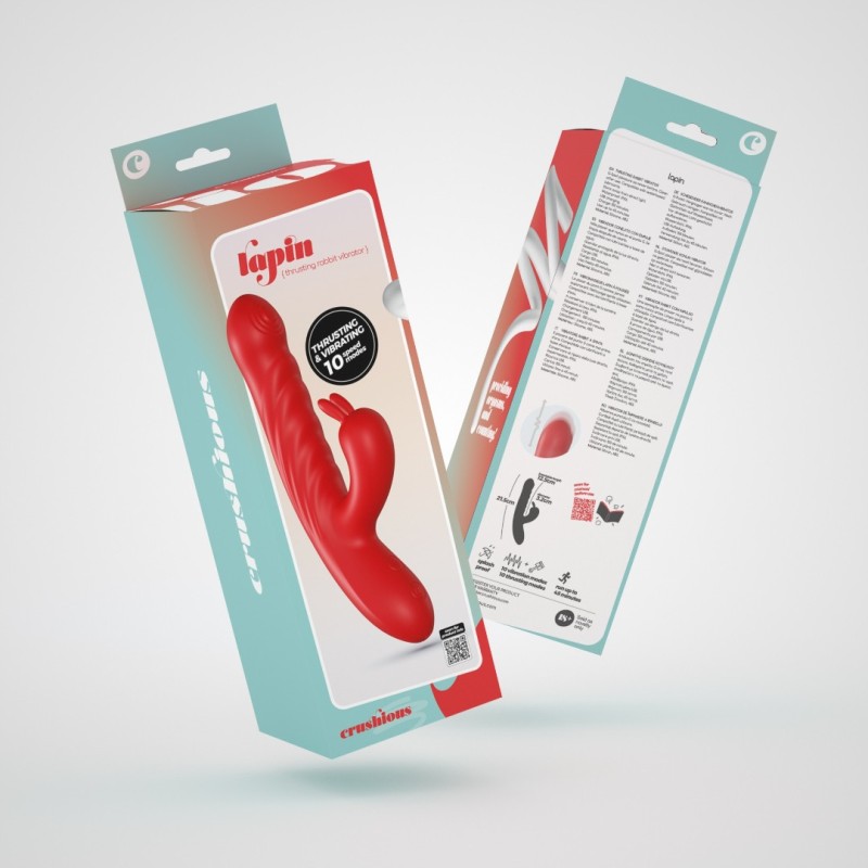 Erospace Rabbit Vibrator with Tongue Sweet Play A4 Red Rabbit